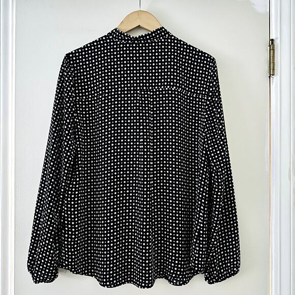 Michael Kors Polka Dot Ruffle Blouse Sz XL - Picture 4 of 4